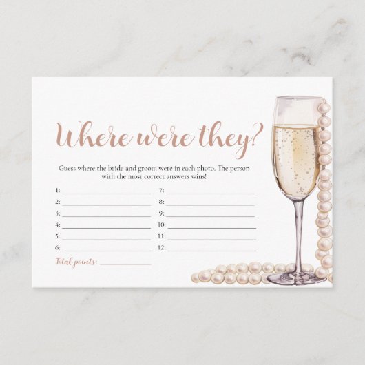 Gouden Parels en Prosecco Waar Waren Ze Spel Informatiekaartje (Voorkant)