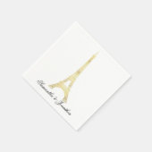 Gouden Parijse Eiffeltoren bruiloft aangepaste ser Servetten (Hoek)