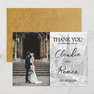 Gouden Paris Paspoort Bedankkaart