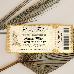 Gouden Partijticket Uitnodiging