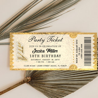 Gouden Partijticket Uitnodiging