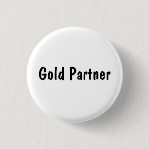 Gouden Partner Ronde Button 3,2 Cm