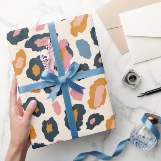 Gouden Pastel Luipaard Vlekken Cadeaupapier (Geschenken)