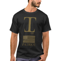 Gouden patriottisch "I" monogram T-shirt — Amerika