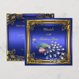 Gouden Pauw Elite Elegant Verjaardagsfeest Kaart