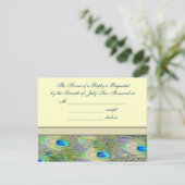 Gouden Pauw Huwelijksuitnodigingen RSVP Kaartje (Staand voorkant)