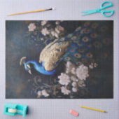 Gouden pauw op links decoupage tissuepapier (Craft)