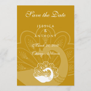 gouden pauw , red de datum save the date