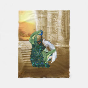 Gouden Pauw Tempel Dromen All-Over-Print Tank Top Fleece Deken