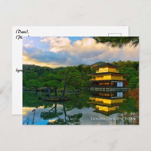 Gouden Paviljoen Tempel Kyoto Japan Landschap Briefkaart (Voorkant / Achterkant)