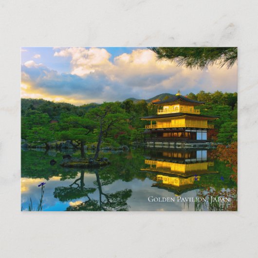 Gouden Paviljoen Tempel Kyoto Japan Landschap Briefkaart (Voorkant)