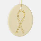 Gouden Pawprint lint Keramisch Ornament (Rechts)