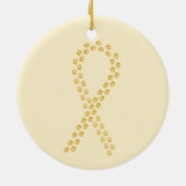 Gouden Pawprint lint Keramisch Ornament (Achterkant)