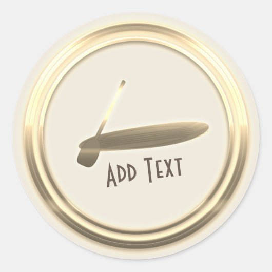 Gouden peddelende Sticker (Voorkant)