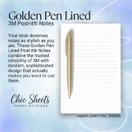 Gouden Pen Gelinieerde 3M Post-it® Notities Notes