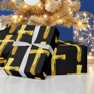 Gouden penseelkruis - Christelijk Jesus Christ Cru Cadeaupapier