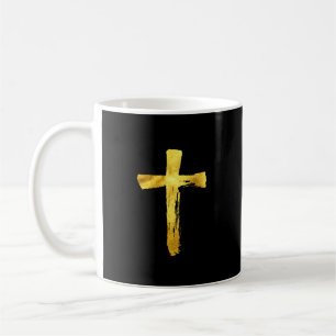 Gouden penseelkruis - Christelijk Jesus God Crucif Koffiemok