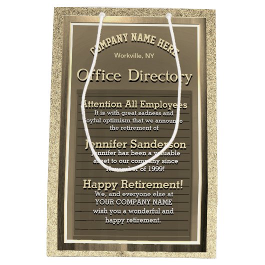 gouden pensioenteken medium cadeauzakje (Achterkant)