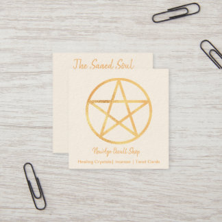 Gouden pentagram vierkante visitekaartje