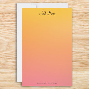 Gouden Perzik Ombre Persoonlijk Briefpapier