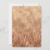 Gouden Perzik Rood Chevron Zebra Strepen Vrijgezel Kaart (Achterkant)