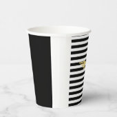 Gouden pilootvleugels zwart-witte strepen en goud papieren bekers (Rechts)