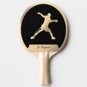 Gouden ping-pong speler tafeltennisbatje (Voorkant)