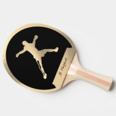 Gouden ping-pong speler tafeltennisbatje (Zijkant)