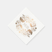 Gouden pioenrozen - Bloemenkrans Tuin bruiloft Servetten (Hoek)