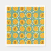 Gouden Piraten Munten en Parels Patroon Servet (Voorkant)