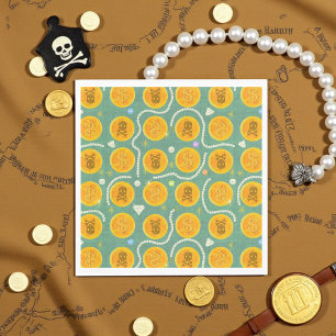 Gouden Piraten Munten en Parels Patroon Servet