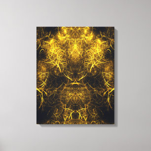 Gouden Plasma Energie Fractale Kunst Canvas Afdruk