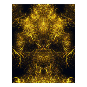 Gouden Plasma Energie Fractale Kunst Perfect Poster