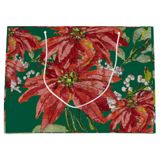 Gouden Poinsettia | Fijne Kunst Kerstmis Groot Cadeauzakje