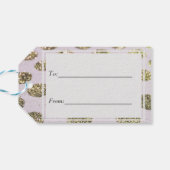 Gouden Polka Dot Glitter Look Cadeaulabel (Achterkant Horizontaal)