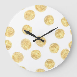 Gouden Polka Dot Hand getrokken Grote Klok