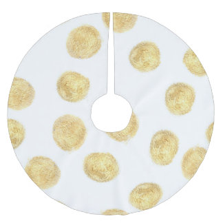 Gouden Polka Dot Hand getrokken Kerstboom Rok