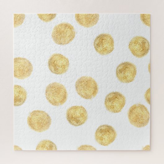 Gouden Polka Dot Hand getrokken Legpuzzel (Verticaal)