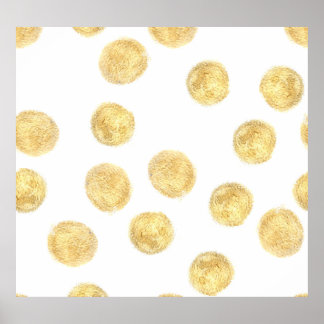 Gouden Polka Dot Hand getrokken Poster