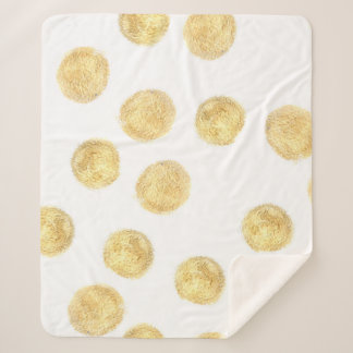 Gouden Polka Dot Hand getrokken Sherpa Deken