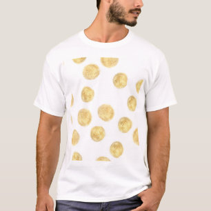 Gouden Polka Dot Hand getrokken T-shirt