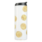 Gouden Polka Dot Hand getrokken Thermosbeker (Gedraaid links)