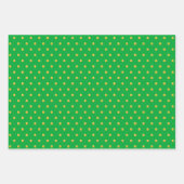 Gouden polka stippen confetti op groen, rood en wi inpakpapier vel (Voorkant 3)