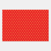 Gouden polka stippen confetti op groen, rood en wi inpakpapier vel (Voorkant 2)