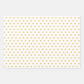 Gouden polka stippen confetti op groen, rood en wi inpakpapier vel (Voorkant)