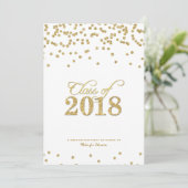 Gouden Polka-stippen Glitter Klasse van 2018 Party Kaart (Staand voorkant)