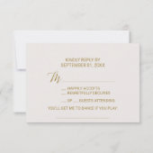 Gouden Polka Stippen Lied Verzoek RSVP (Achterkant)