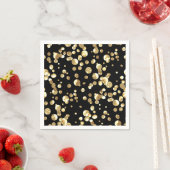 Gouden polka stippen op een zwarte achtergrond. servetten (Insitu)
