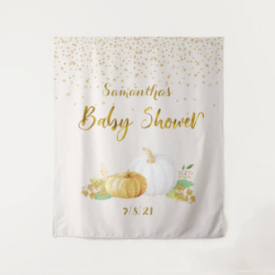 Gouden Pompoen Achtergrond Fotohokje voor Baby Sho Wandkleed