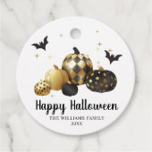 Gouden pompoen Happy Halloween Bedankjes Labels (Voorkant)